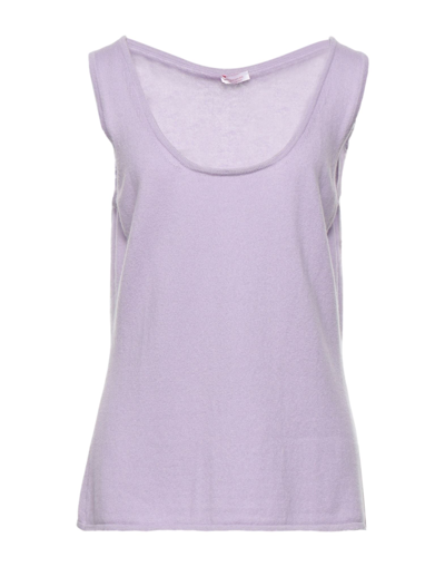 Shop Rossopuro Woman Top Lilac Size 14 Cashmere In Purple