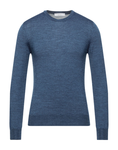 Shop Vneck Man Sweater Slate Blue Size 36 Virgin Wool, Polyacrylic