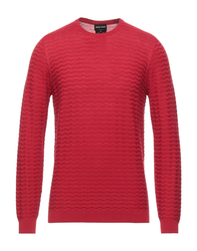 Shop Giorgio Armani Man Sweater Red Size 44 Silk, Cotton
