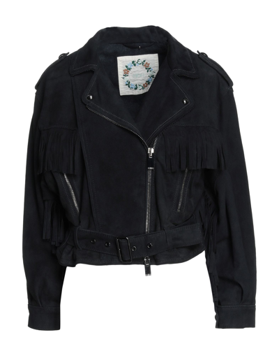 Shop High Woman Jacket Black Size 8 Soft Leather