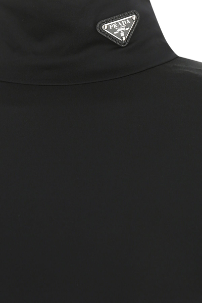 Prada Versatile Stretch Turtleneck Top With Long Sleeves