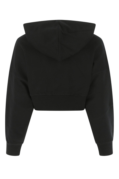 Stella Mccartney Ladies Black Tiger-print Cropped Hoodie