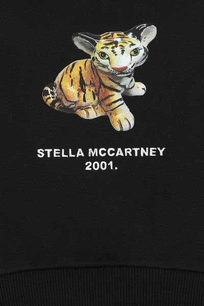 Stella Mccartney Ladies Black Tiger-print Cropped Hoodie