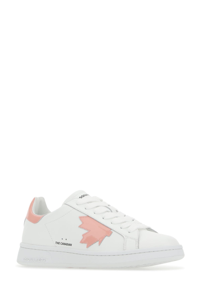 Dsquared2 White Leather Sneakers Nd Dsquared Donna 40 | ModeSens