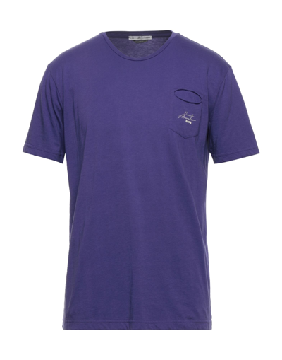 Shop Grey Daniele Alessandrini Man T-shirt Purple Size S Cotton