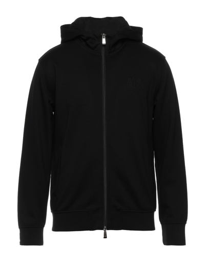 Shop Armani Exchange Man Sweatshirt Black Size Xs Polyester, Viscose, Elastane, Cotton