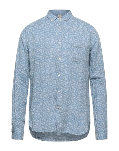 Shop Dnl Man Shirt Slate Blue Size 15 ¾ Cotton, Linen