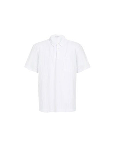 Shop James Perse Man Polo Shirt White Size 1 Cotton, Polyamide