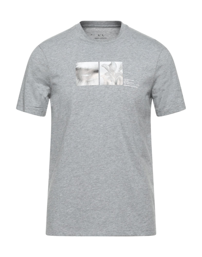 Shop Armani Exchange Man T-shirt Grey Size M Cotton