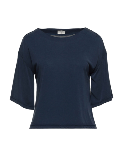Shop Emma & Gaia Woman T-shirt Midnight Blue Size 8 Modal, Polyester