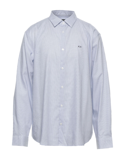Shop Armani Exchange Man Shirt Blue Size Xs Cotton