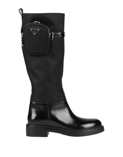 Shop Prada Knee Boots In Black