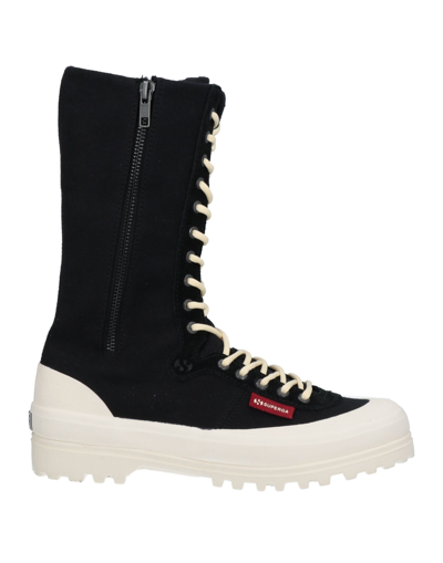 Shop Paura X Superga Woman Ankle Boots Black Size 7.5 Cotton, Leather