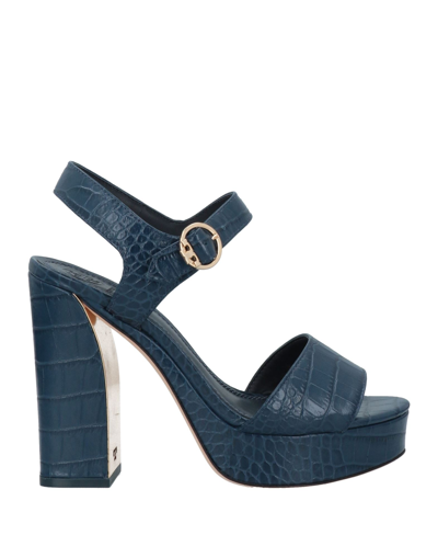 Shop Tory Burch Woman Sandals Blue Size 8 Soft Leather