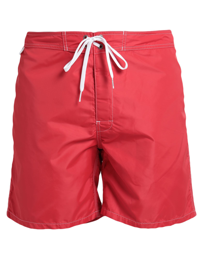 Shop Sundek Man Swim Trunks Red Size 40 Polyamide