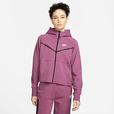 Nike Women's Sportswear Tech Fleece Windrunner Full-zip Hoodie In Light  Bordeaux/white | ModeSens