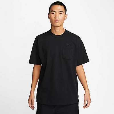 Shop Nike Men's Sportswear Premium Essentials Pocket T-shirt In Black/black