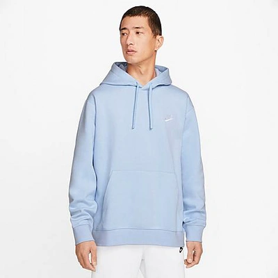 Shop Nike Sportswear Club Fleece Embroidered Hoodie In Blue