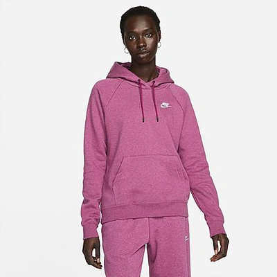 Shop Nike Women's Sportswear Essential Fleece Hoodie In Purple