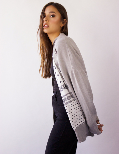 Shop Blue District Chara Cardigan In Grey