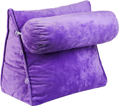 Shop Cheer Collection Wedge Pillow With Detachable Bolster & Backrest In Purple