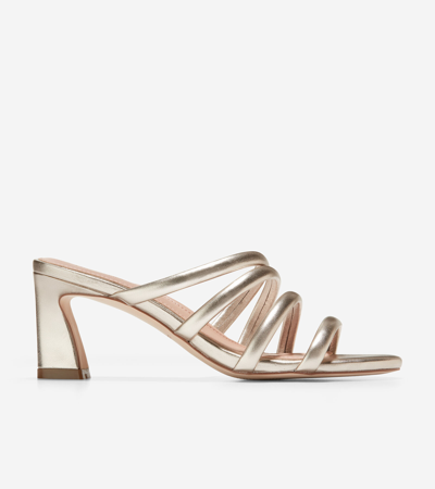 Shop Cole Haan Adella Sandal 65mm In Gold Leather