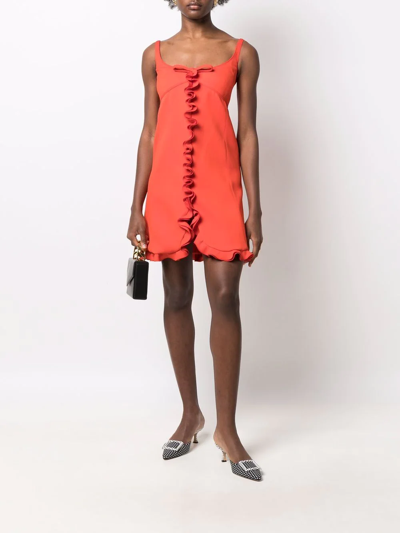 Shop Giambattista Valli Ruffled A-line Dress In Red