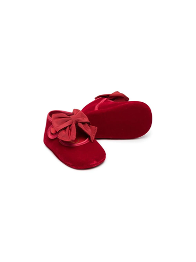 Shop Monnalisa Bow-detail Ballerina Shoes In Red