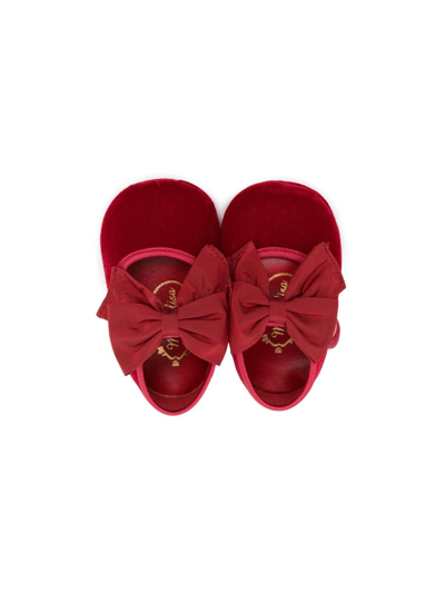 Shop Monnalisa Bow-detail Ballerina Shoes In Red