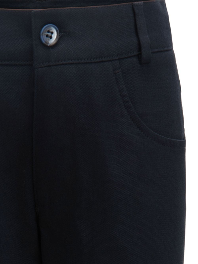 Moustache Stretch-cotton Tailored Trousers In Blue