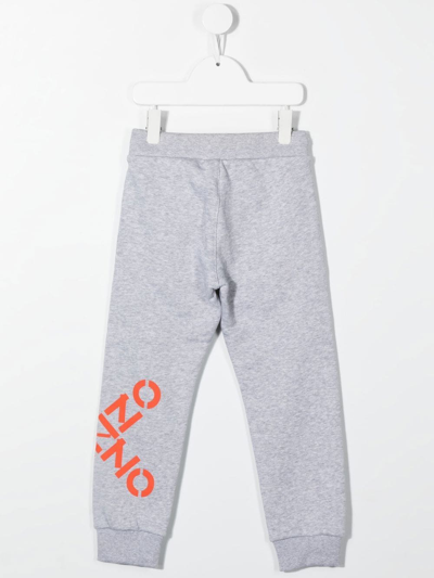 Shop Kenzo Cross Logo-print Track Pants In Grey