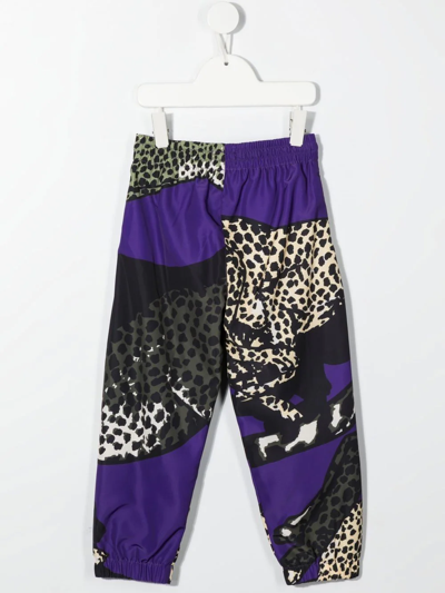 Shop Kenzo Graphic-print Rack Pants In Purple