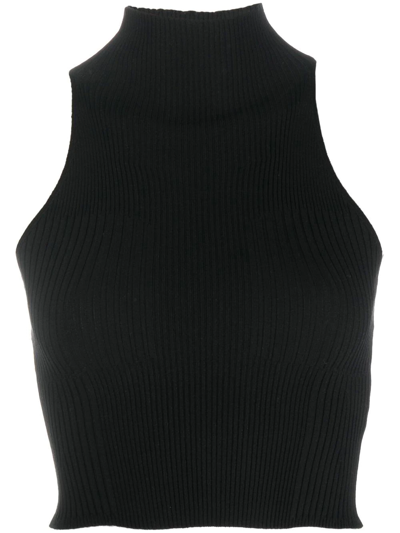 Shop Aeron Roll-neck Fine-knit Top In Black
