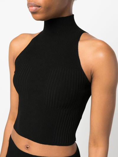 Shop Aeron Roll-neck Fine-knit Top In Black