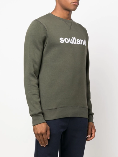 Shop Soulland Willie Logo-print Sweatshirt In Green