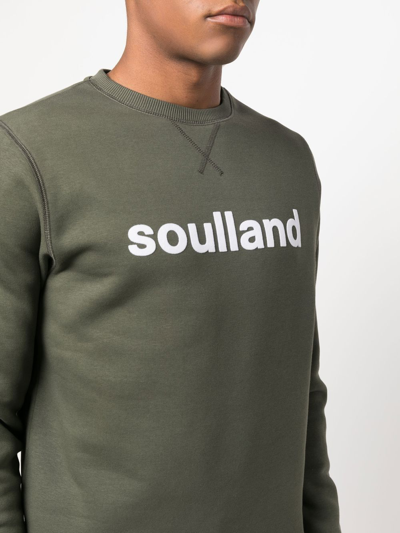 Shop Soulland Willie Logo-print Sweatshirt In Green