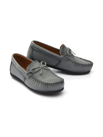 Shop Moustache Tie-fastened Slip-on Loafers In Grey