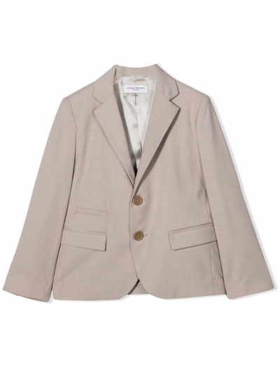 Shop Paolo Pecora Single-breasted Fitted Blazer In Fango