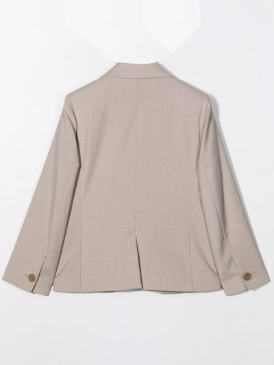 Shop Paolo Pecora Single-breasted Fitted Blazer In Fango