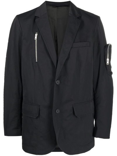 Shop Helmut Lang Multi-pocket Single-breasted Blazer In Black