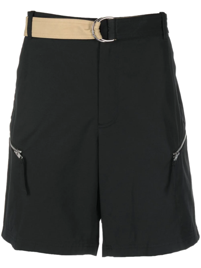 Shop Helmut Lang Belted Cargo Shorts In Black