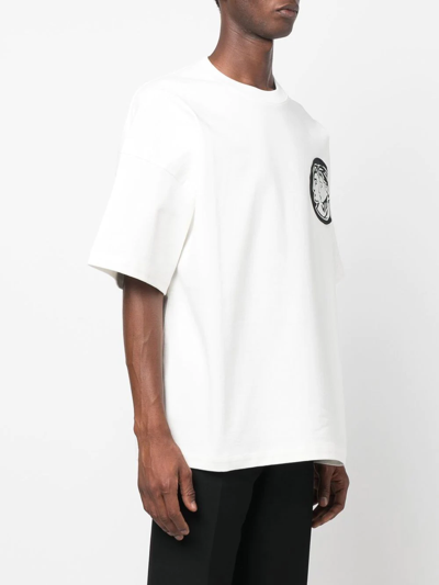 Shop Jil Sander Appliqué Patch Cotton T-shirt In White