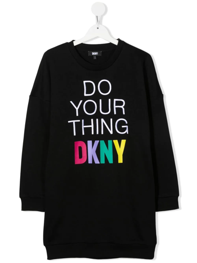 Shop Dkny Teen 'do Your Thing' Dress In Black