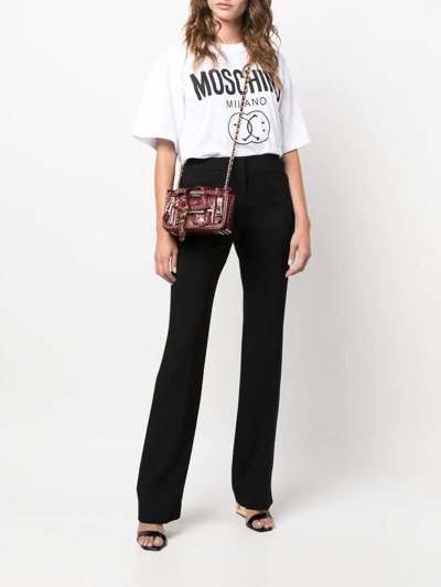 Shop Moschino Tailored Straight-leg Trousers In Black