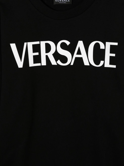 Shop Versace Greca Logo-print Sweatshirt In Black