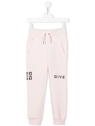 Shop Givenchy Logo Drawstring Tracksuit Bottoms In Pink