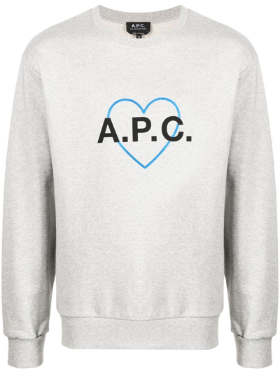 Shop Apc Jules Logo-print Sweatshirt In Grey