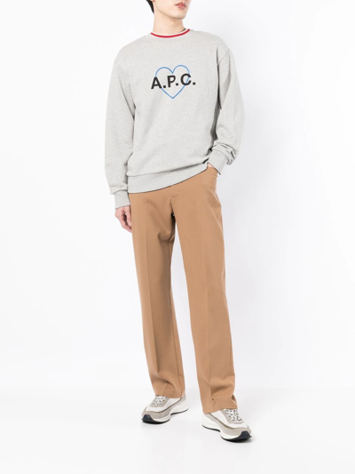 Shop Apc Jules Logo-print Sweatshirt In Grey