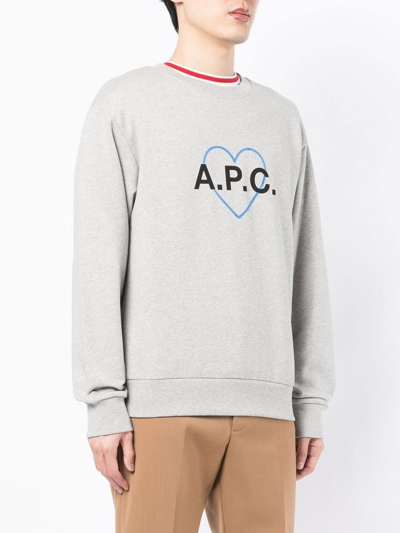 Shop Apc Jules Logo-print Sweatshirt In Grey
