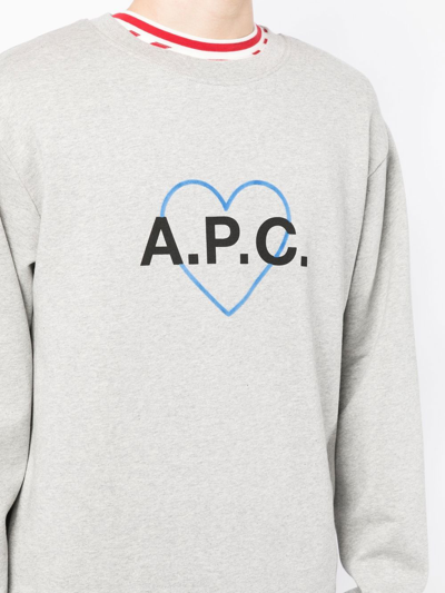 Shop Apc Jules Logo-print Sweatshirt In Grey